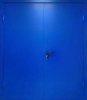 Двупольная противопожарная дверь EI-60 (синий цвет по RAL)