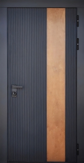 Металлическая квартирная дверь МДФ RAL с полосой ПВХ