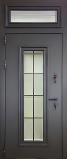 Стальная порошковая дверь «термо» с остекленной фрамугой Стальная порошковая дверь «термо» с остекленной фрамугой