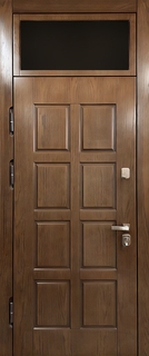 Шпонированная термодверь МДФ с остекленной фрамугой