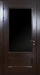 Стальная термодверь с большим остеклением и порошковым покрытием Стальная термодверь с большим остеклением и порошковым покрытием