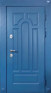 Входная термодверь МДФ с окраской RAL в синий цвет